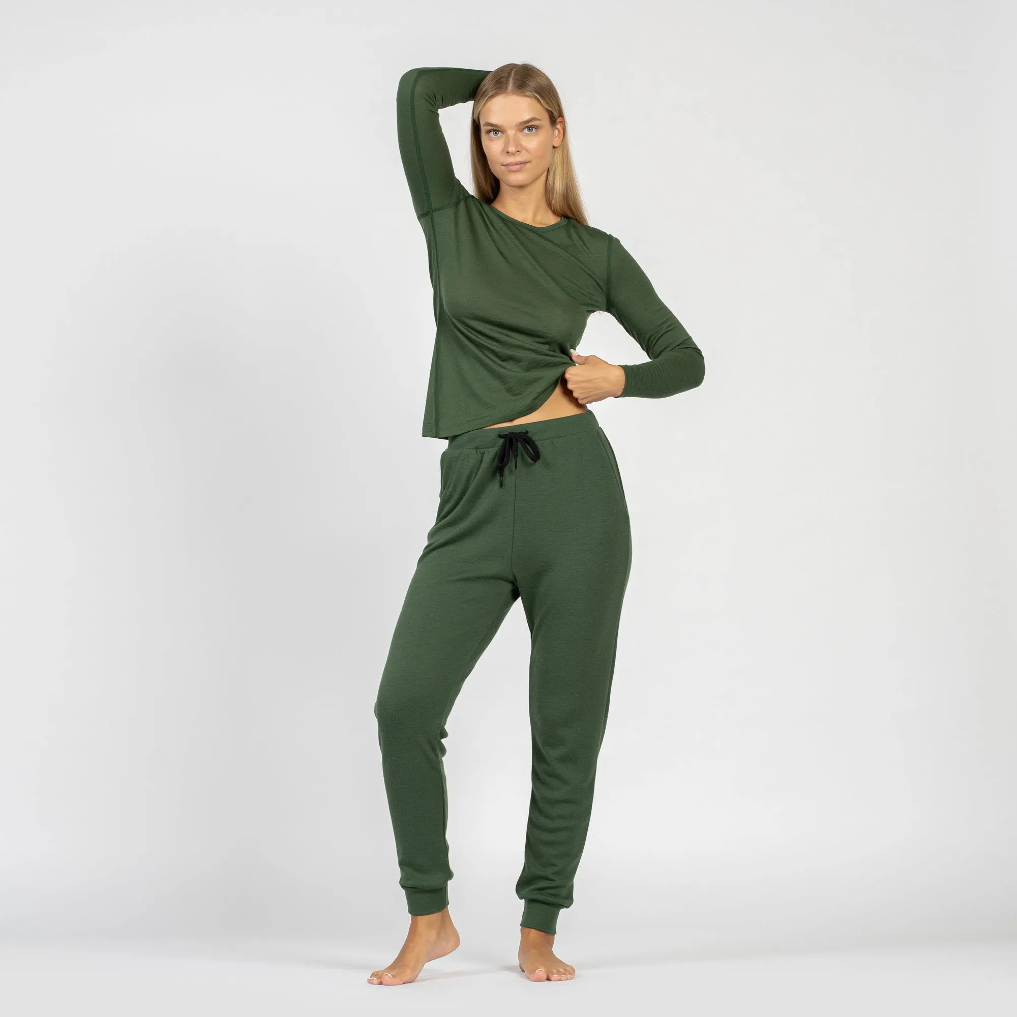 Women's 250 Merino Sweatpants Dark Green