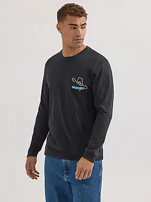 Wrangler Men's Long Sleeve Cowboy Back Graphic T-Shirt